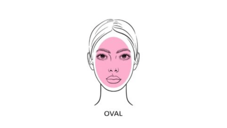 A woman with an oval face shape