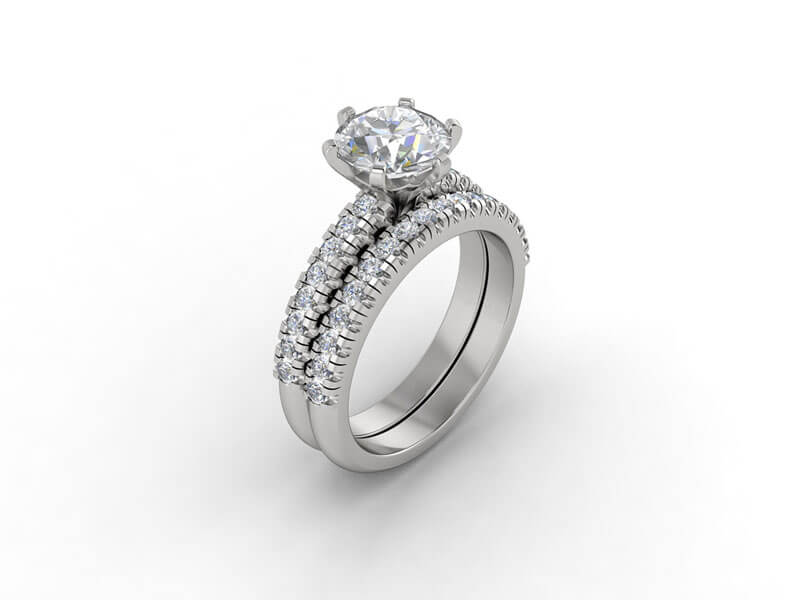 A custom eternity band can perfectly compliment your engagement ring. 