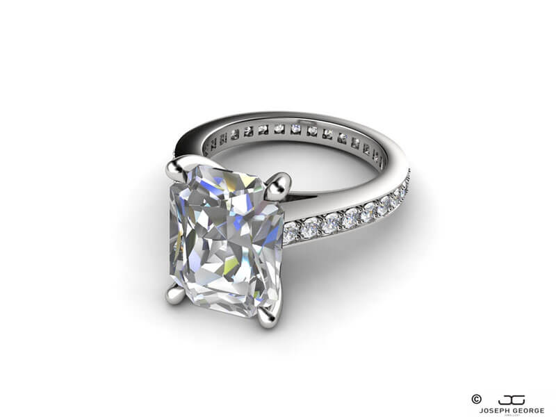 Our Rhea engagement ring screams New York glamour. 