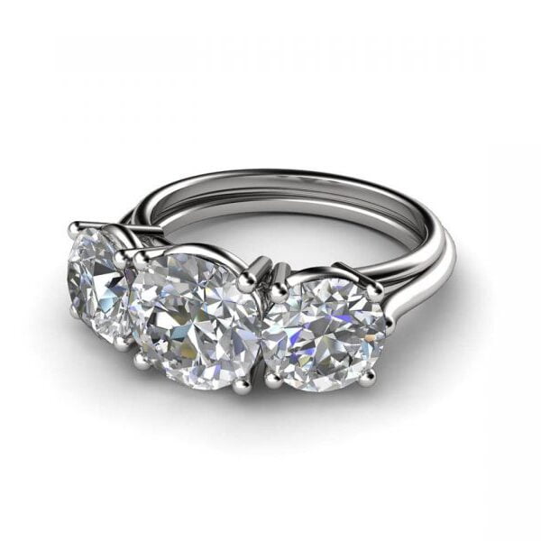 Platinum three-stone engagement ring - Melissa