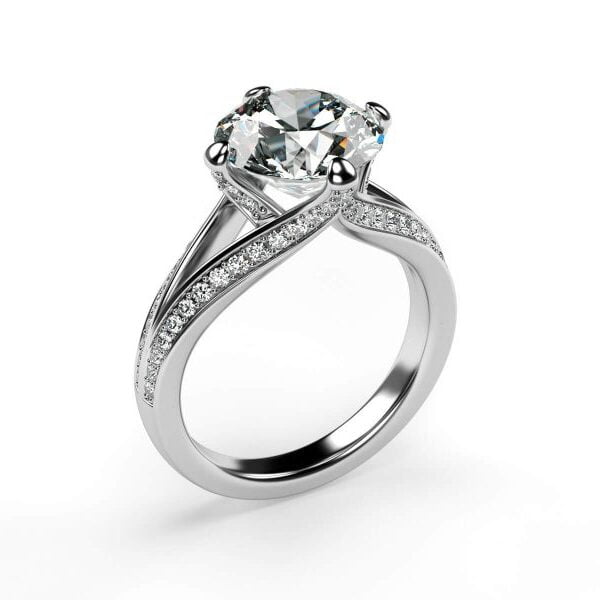 Unique diamond engagement ring design in Platinum - Aphrodite