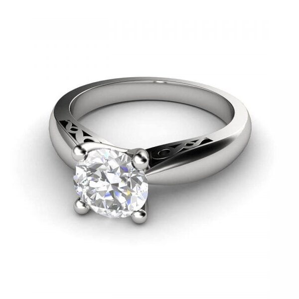Platinum Solitaire Diamond 4-claw Engagement Ring - Alayla