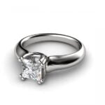 Platinum solitaire engagement ring with princess-cut diamond - doris