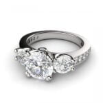 White gold unique three-stone engagement ring - myrina White gold unique three-stone engagement ring - myrina