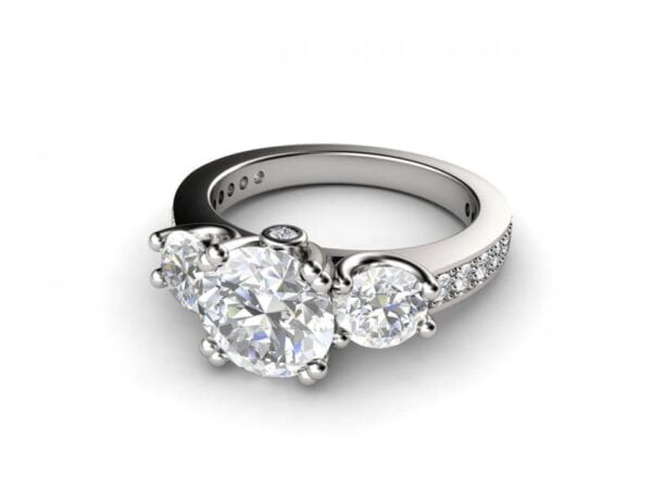 Myrina 7 White gold unique three-stone engagement ring - myrina