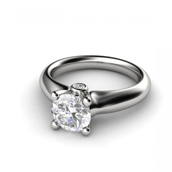 Round diamond solitaire engagement ring-Xenia
