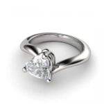 White gold heart shaped diamond ring - ties of love