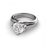 White gold solitaire diamond engagement ring - eclipse
