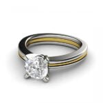 White and yellow gold two-tone diamond engagement ring - alana