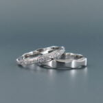Diamond eternity and wedding ring set - galene in platinum