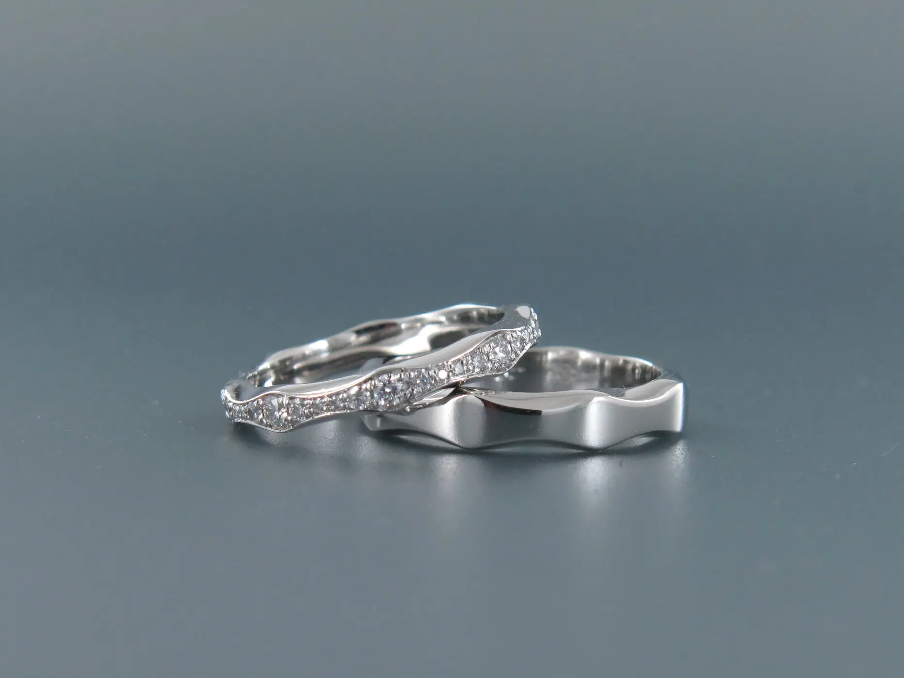 Home 33 Diamond eternity and wedding ring set - galene in platinum