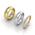 High dome round edge wedding ring - white, yellow, rose gold High dome round edge wedding ring - white, yellow, rose gold