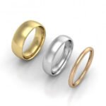 Classic comfort wedding ring for men and women - white, yellow, rose gold