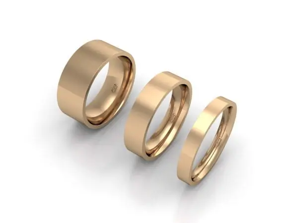 Flat top 8 Classic flat wedding ring - rose gold