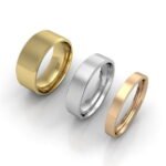 Flat bevelled edge wedding ring