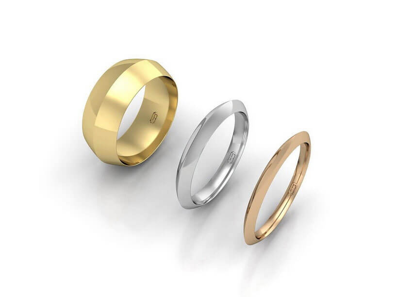 French curve wedding ring