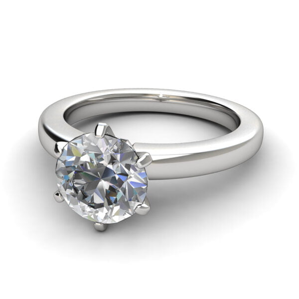 White gold diamond solitaire engagement ring - Erato