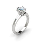 Classic solitaire engagement ring tiffany, with a round diamond in platinum Classic solitaire engagement ring tiffany, with a round diamond in platinum