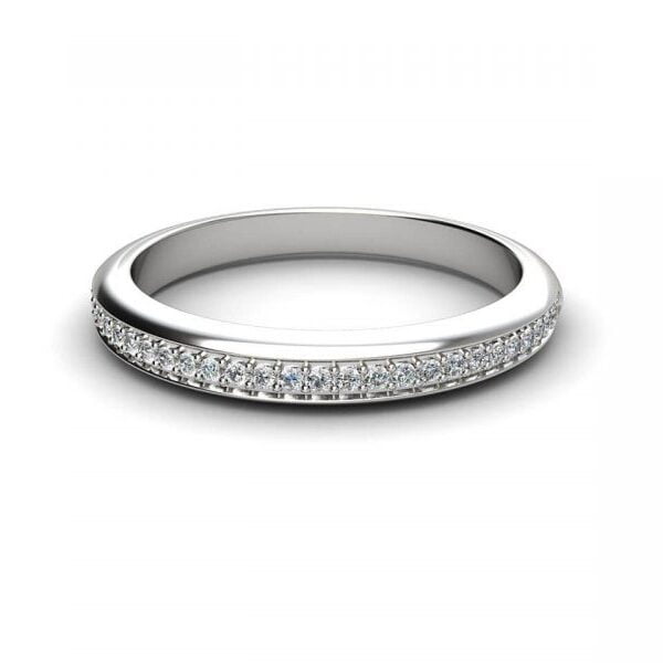 Platinum wedding band with pave-set diamonds - Kalypso