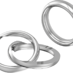 White gold or platinum interlocking wedding ring - linus oval