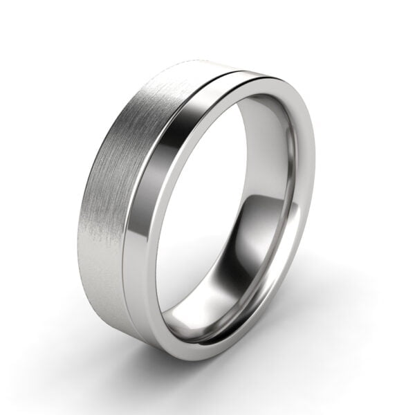 Flat wedding ring with a line - Karpos
