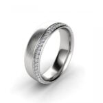 Classic domed wedding band with diamonds - thaddeus Classic domed wedding band with diamonds - thaddeus