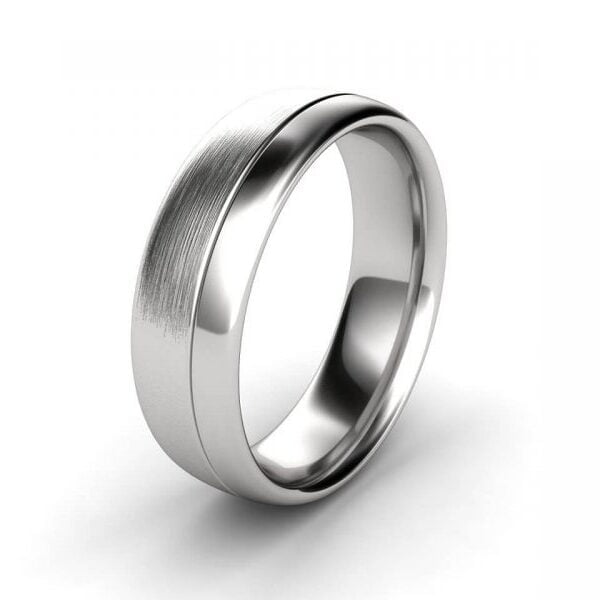 Men's classic half round wedding band-Thaddeus