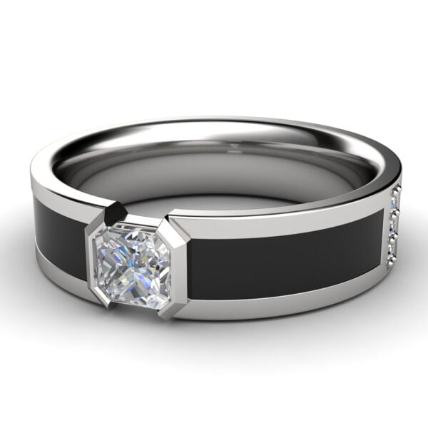 Diamond engagement ring with enamel - Kleitos