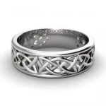 Celtic knot wedding band - tristan - white gold, platinum