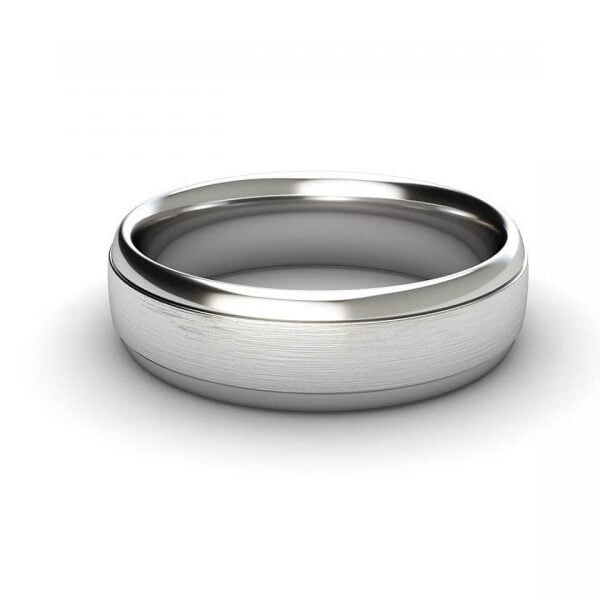 Men's platinum comfort wedding band with brushed centre and polished sides -Argos
