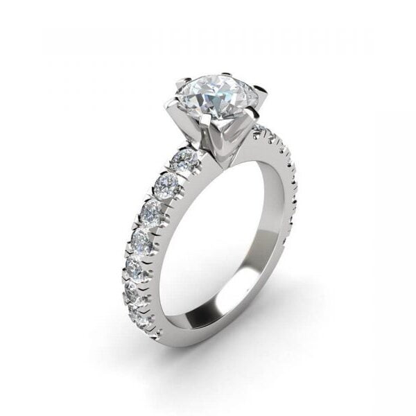 Platinum engagement ring Tiffany with side diamonds