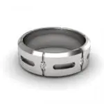 Men's band with 6 diamonds - pegasus-white gold