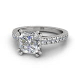 Platinum radiant-cut diamond engagement ring - timothea