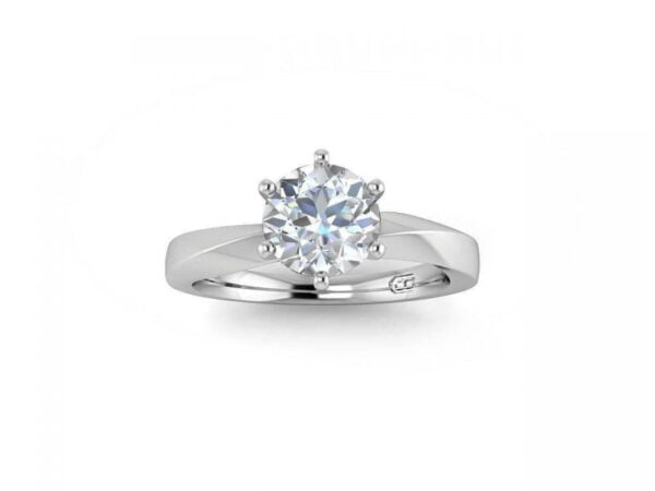 Andromeda 10 White gold ribbon twist engagement ring - andromeda - top view