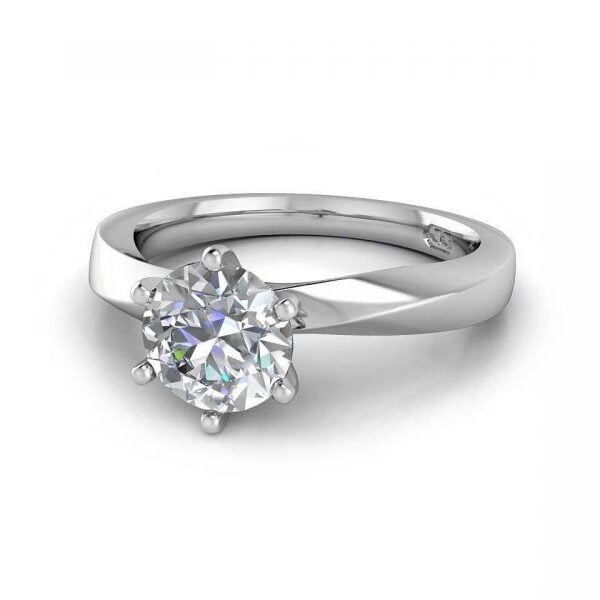 Platinum ribbon twist engagement ring Andromeda