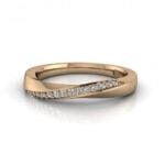 Rose gold ribbon twist wedding band with pave diamonds - andromeda Rose gold ribbon twist wedding band with pave diamonds - andromeda