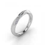 White gold ribbon twist wedding band with pave diamonds - andromeda White gold ribbon twist wedding band with pave diamonds - andromeda