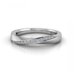 Platinum ribbon twist wedding band with pave diamonds - andromeda Platinum ribbon twist wedding band with pave diamonds - andromeda