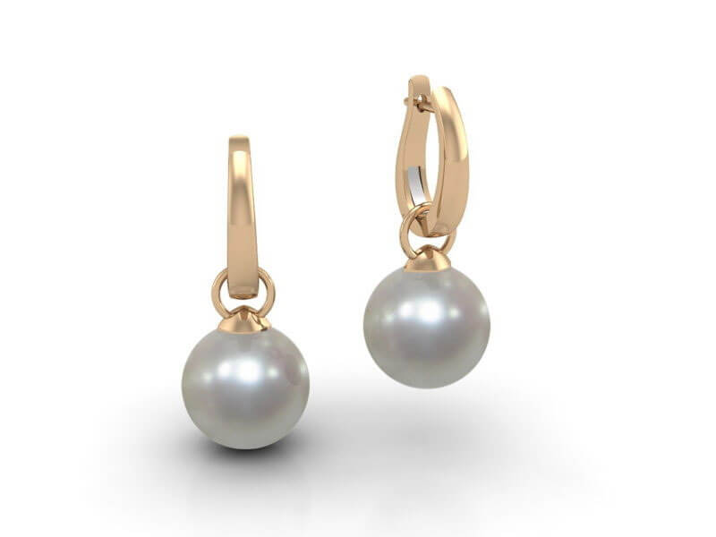 Custom jewellery designs 7 Pearl drop earrings - antigone-a