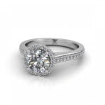 Halo engagement ring with pave sides-chloe