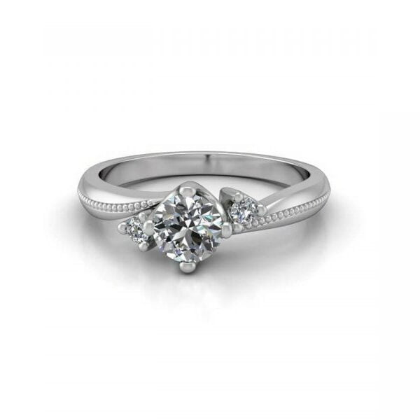 Platinum three stone engagement ring design - Kyrki