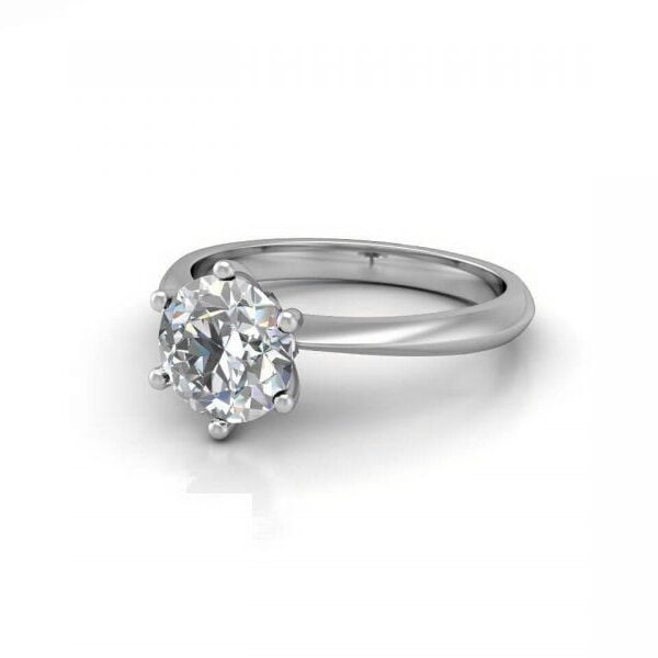 Platinum solitaire diamond engagement ring- Alexia