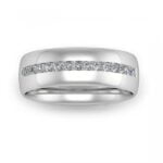 Princess cut channel-set men's wedding band in platinum - leon Princess cut channel-set men's wedding band in platinum - leon