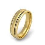Arcadius - men's beaded wedding band - yellow with white lines