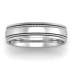 Arcadius - men's beaded wedding band - platinum