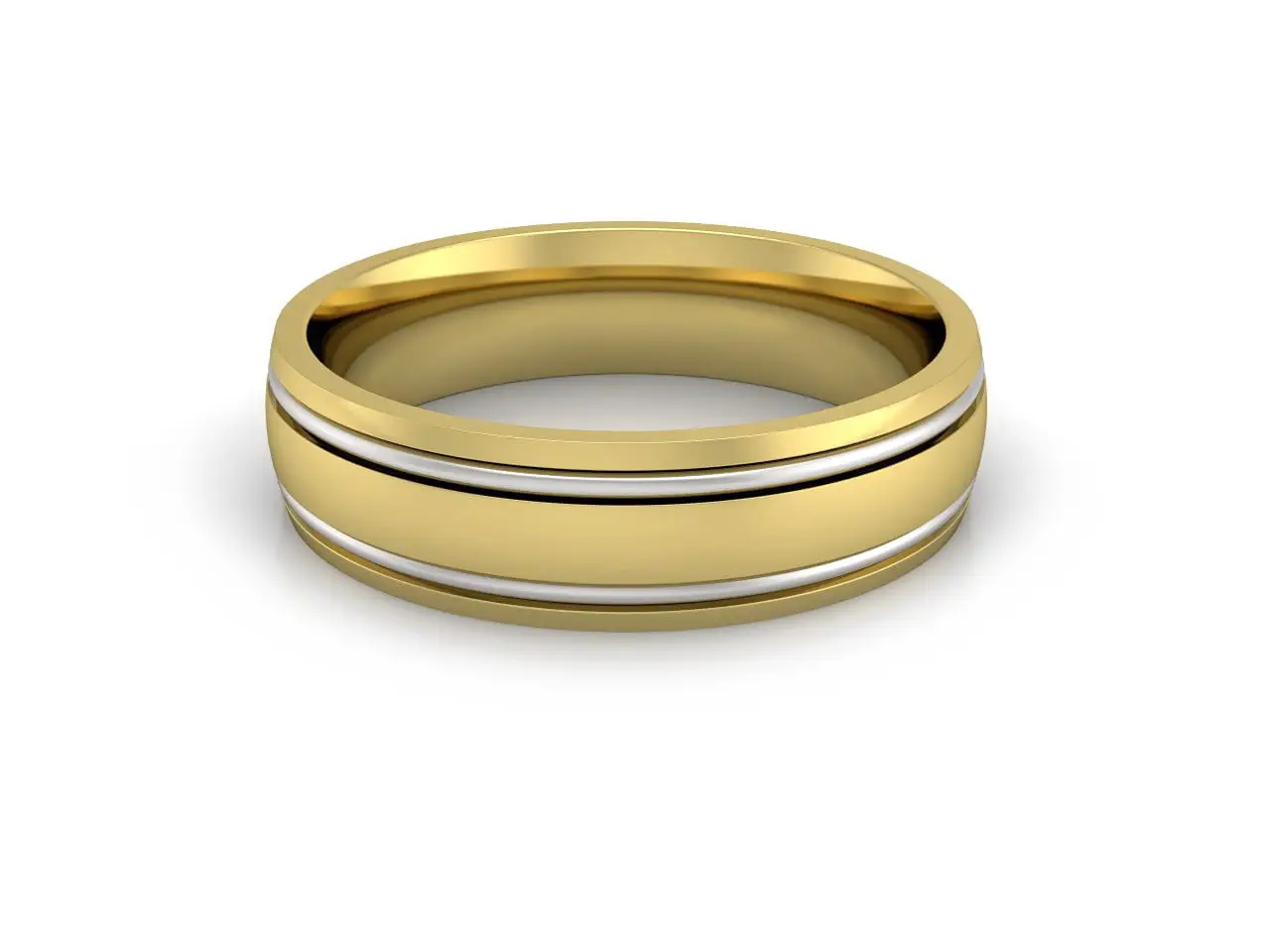 Two-tone men's wedding ring - arcadius