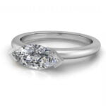 Platinum marquise solitaire diamond engagement ring - charis