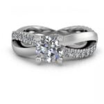 Platinum infinity diamond engagement ring- leda