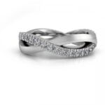Platinum or white gold infinity diamond wedding band - leda