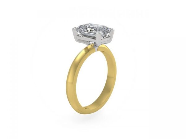 Radiant-cut diamond solitaire engagement band - melia in platinum